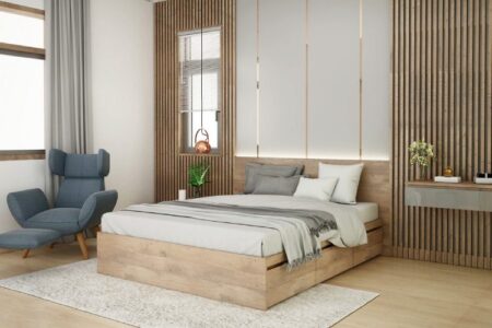 Giường gỗ công nghiệp MDF đẹp tiêu chuẩn GNG-015