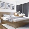 Giường gỗ công nghiệp MDF đẹp tiêu chuẩn cho căn hộ