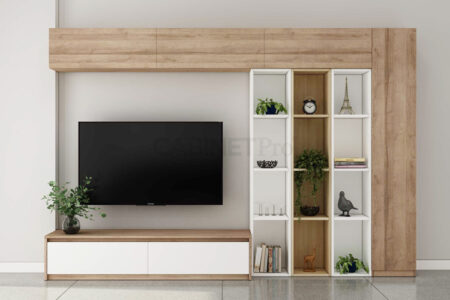 Kệ tivi gỗ đẹp đơn giản màu trắng tiện lợi cho nhà chung cư