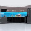 Tủ bếp cánh kính cường lực sang đẹp chất lượng TBK-010