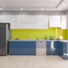Tủ bếp cánh kính vuông 2 vách tường chất lượng giá rẻ