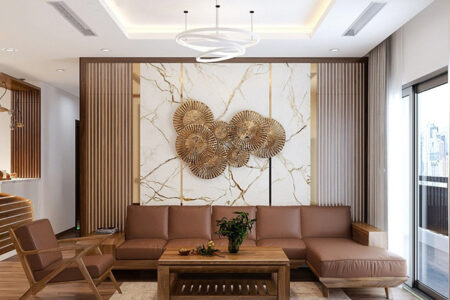 Mẫu vách ốp phòng khách đẹp, cao cấp, hiện đại VO-032