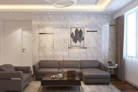 Mẫu vách ốp trang trí tường của phòng khách hiện đại VO-033