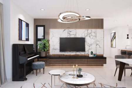 Mẫu vách ốp tường trang trí cho phòng khách đẹp VO-035