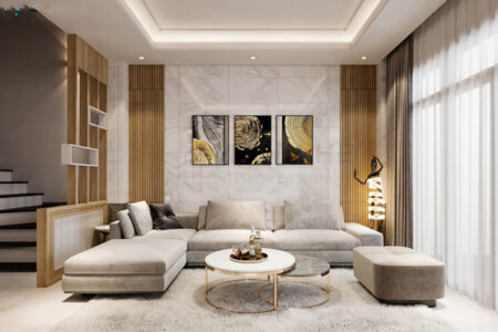 Vách ốp trang trí cho phòng khách đẹp hiện đại VO-030