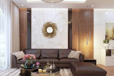 Vách ốp tường phòng khách đẹp, sang trọng VO-034